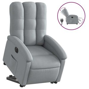 vidaXL Električni naslonjač na podizanje svjetlosivi od tkanine