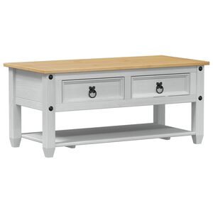 vidaXL Kava Stol Bijela 100 x 48 x 45 cm Masivna borovina