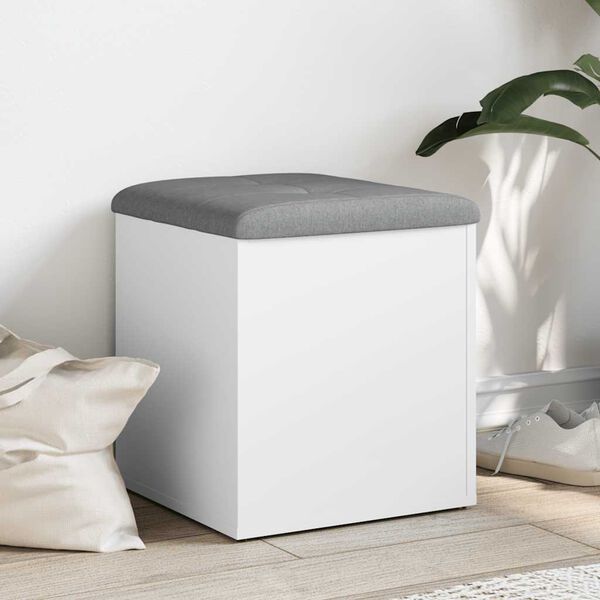 vidaXL Klupa za odlaganje bijela 42x42x45 cm inženjerski drvo