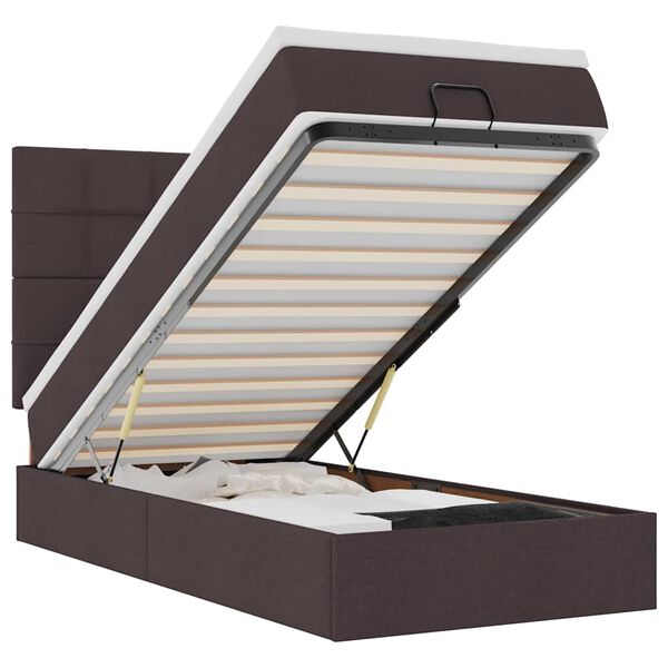 vidaXL Otomanski okvir kreveta s madraca tamnosmeđi 90x190cm tkanine