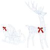 vidaXL Reindeer vuče saonice LOVIISA 450 LED lampica Hladno bijela