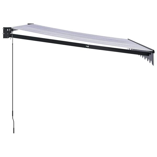 vidaXL Tenda na uvlačenje plavo-bijela 3 x 2,5 m tkanina i aluminij