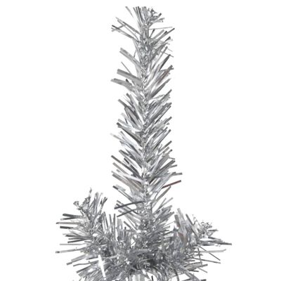 vidaXL Tanka umjetna polovica božićnog drvca sa stalkom srebrna 240 cm