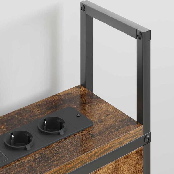 vidaXL Uzgled za skladi&scaron;tenje s postajom za punjenje Dimljeni hrast