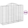 vidaXL Lučne gabionske ko&scaron;are 10kom 200x50x140/160cm pocinčano željezo