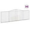 vidaXL Lučne gabionske ko&scaron;are 6 kom 400x30x120/140cm pocinčano željezo