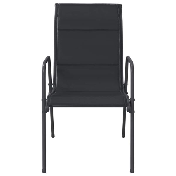 vidaXL Vrtne stolice 4 kom od čelika i tekstilena crne