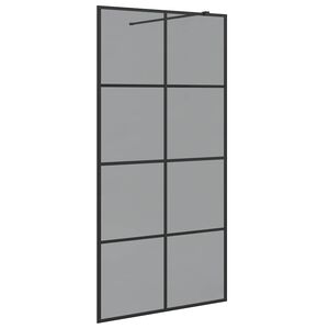vidaXL Zid za walk-in tu&scaron; Crna 100 x 195 cm Staklo otporno na udarce