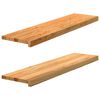 vidaXL Prozorske klupice 2 kom svijetlosmeđe 100x30x2 cm masivne hrast
