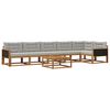 vidaXL Set vanjskih sofa s jastukom 7 pcs Prirodna i Svjetlosiva