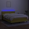 vidaXL Krevet box spring s madracem LED zeleni 140x200 cm od tkanine