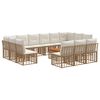 vidaXL Set vanjskih sofa 14 pcs Prirodna i krema bijela Poliester