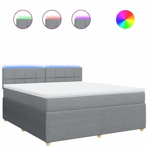 vidaXL Krevet s oprugama i madracem svjetlosivi 180x200 cm od tkanine