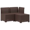 vidaXL Sofa za vrt za 3 osobe sa izgledom rattan PP Smeđa