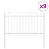 vidaXL Vrtna Ograda 9 pcs Bijelo 15,3 x 1 m Čelik s prahom