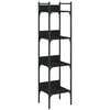 vidaXL Police za knjige 4 razine crne 35x30x138,5 cm konstruirano drvo