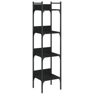 vidaXL Police za knjige 4 razine crne 35x30x138,5 cm konstruirano drvo