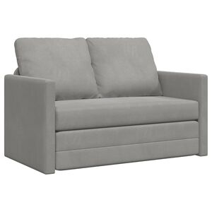 vidaXL Podni kauč na razvlačenje 2-u-1 svjetlosivi 122x204x55cm bar&scaron;un