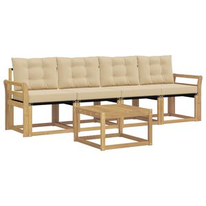 vidaXL Set vanjskih sofa 5 kom. Bijela i bež