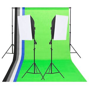 vidaXL Komplet studijske rasvjete s pozadinama i softboxovima