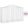 vidaXL Lučne gabionske ko&scaron;are 50kom 200x50x120/140cm pocinčano željezo
