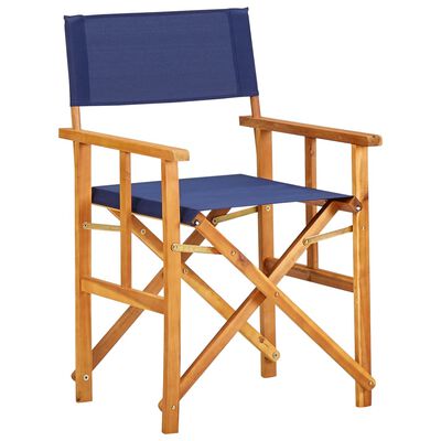 vidaXL Redateljske stolice 2 kom od masivnog bagremovog drva plave