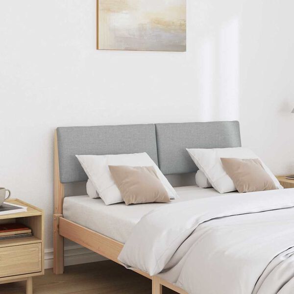 vidaXL Tapecirani uzglavlje Svijetlo siva 120 cm Čvrsto borovo drvo