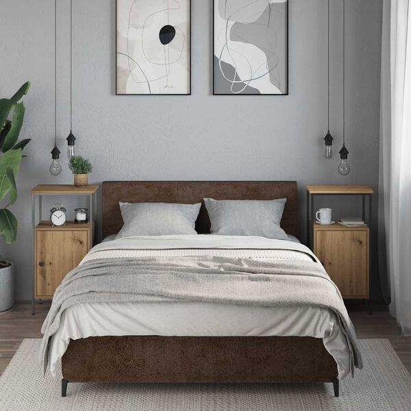 vidaXL Noćni ormarići 2 kom Artisan hrast 41x31x80 cm izrađeno drvo