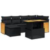 vidaXL 7-dijelni set vrtnih sofa od poliratana s jastucima crni