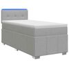 vidaXL Boxspring krevet s madracem Svjetlosiva 90 x 200 cm Tkanina
