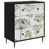 vidaXL Komoda GOTHA Zeleni uzorak drveta 66 x 36,5 x 76 cm Crni hrast