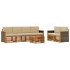 vidaXL Set vanjskih sofa 7 pcs Prirodna i bež Čvrsto drvo akacije