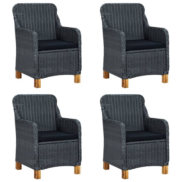 vidaXL 5-dijelni vrtni blagovaonski set od poliratana tamnosivi