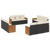 vidaXL 12-dijelni set vrtnih sofa od poliratana s jastucima crni
