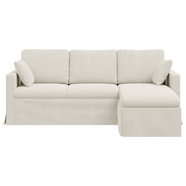 vidaXL Sofa Krema 198 x 134 x 80 cm Bar&scaron;un
