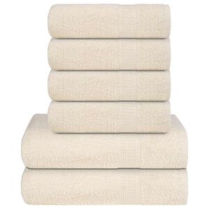 vidaXL Set ručnika FROGN od 6 dijelova krem boje 360 g/m&sup2;