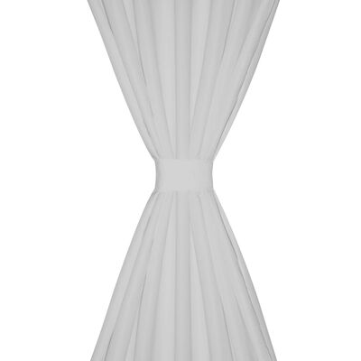 Bijela Mikro-Satenska Zavjesa s Tregerima 140 x 245 cm 2 kom