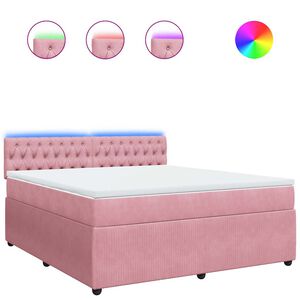 vidaXL Krevet s oprugama i madracem ružičasti 180x200 cm bar&scaron;unasti