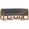 vidaXL Set vanjskih sofa s jastukom 4 pcs Prirodna i antracit