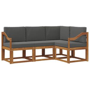 vidaXL Set vanjskih sofa s jastukom 4 pcs Prirodna i antracit