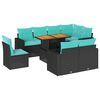 vidaXL 9-dijelni set vrtnih sofa s jastucima crni od poliratana