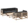 vidaXL 6-dijelni set vrtnih sofa od masivne borovine s jastucima