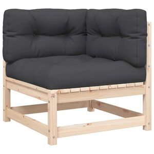 vidaXL Kutna vrtna sofa od masivne borovine s jastucima