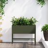 vidaXL Povi&scaron;eni Vrtni Planter Maslinovo zelena 60 x 26 x 45 cm Čelik