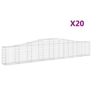 vidaXL Lučne gabionske ko&scaron;are 20 kom 400x30x60/80 cm pocinčano željezo