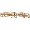 vidaXL Set vanjskih sofa 9 pcs Prirodna Čvrsto drvo akacije