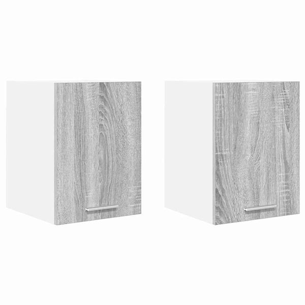 vidaXL Viseći ormarić 2 pcs Siva Sonoma i bijela 30 x 31 x 40 cm