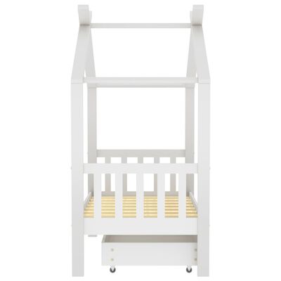 vidaXL Okvir za dječji krevet s ladicom bijeli 70 x 140 cm od borovine