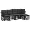 vidaXL Set vanjskih sofa Crna Poliester