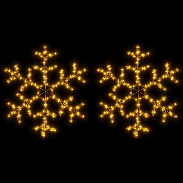 vidaXL Figura božićne pahulje LED 2 kom topla bijela 59 x 59 cm